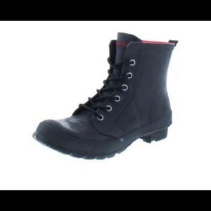 Lauren Ralph Lauren Mikenna Rain boot lace up short black size 8